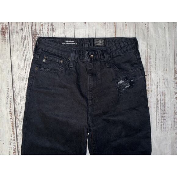 AG Adriano Goldschmied Black Straight Leg Phoebe Jeans - Picture 2 of 8